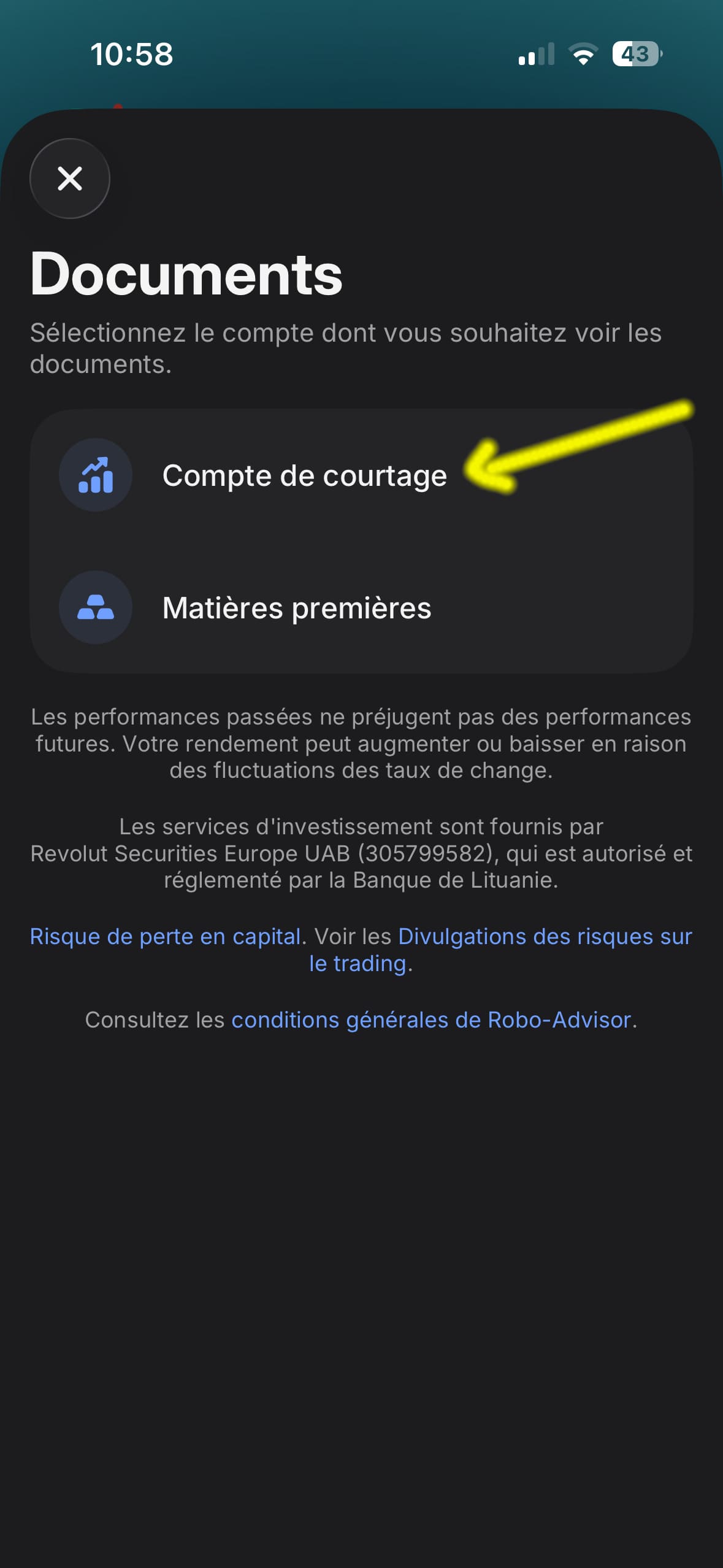 Compte de courtage