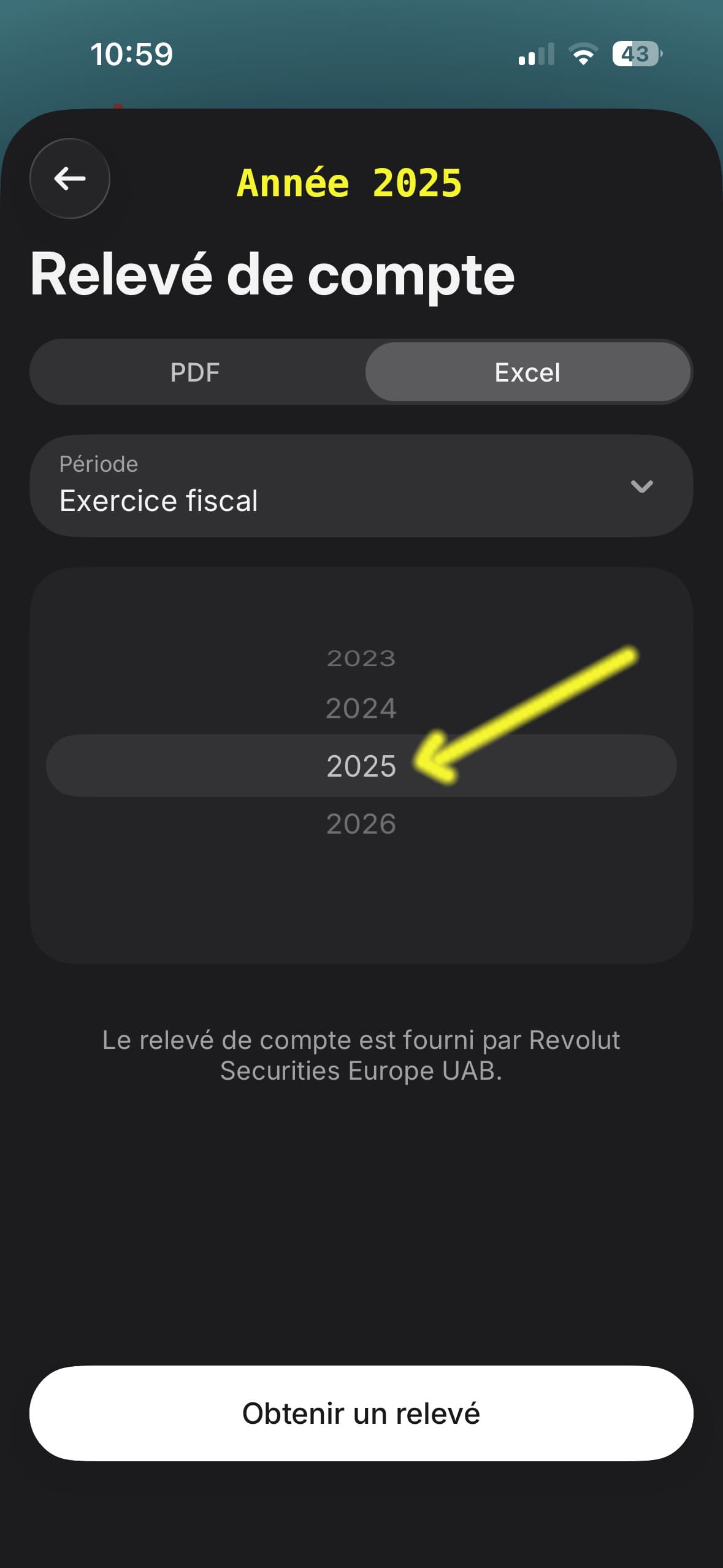 Obtenir un relevé